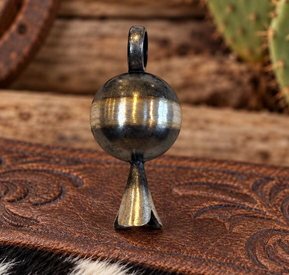 Cactus Rose Jewelry Jewelry - 14mm Sterling Silver Pearl Bead Squash Blossom Charm Pendant